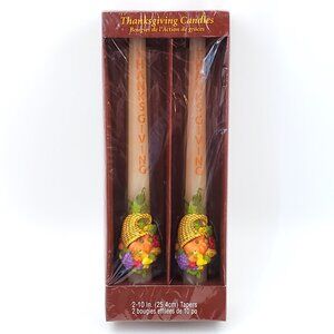Vintage “Guild House” Sculptured Cornucopia Candles – 10” – Set of 2 – NEW